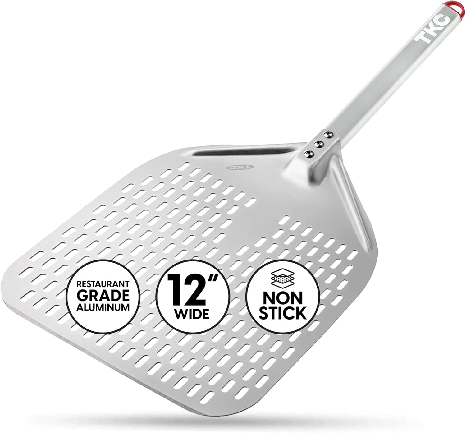 TKC Perforated Pizza Peel 12 Inch - Lightweight Pizza Paddle