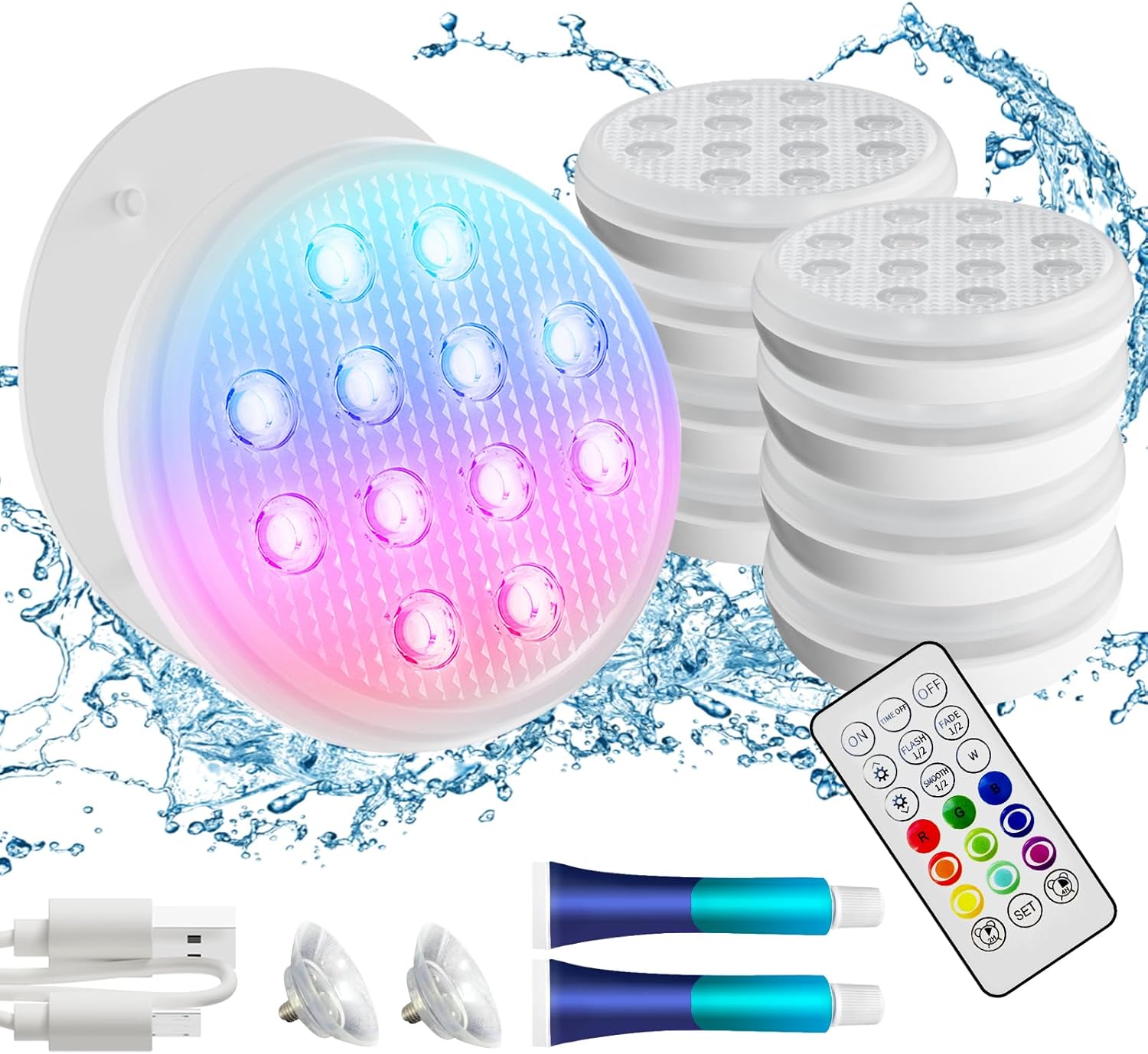 Rechargeable Submersible LED Pool Lights for Stunning Ambiance