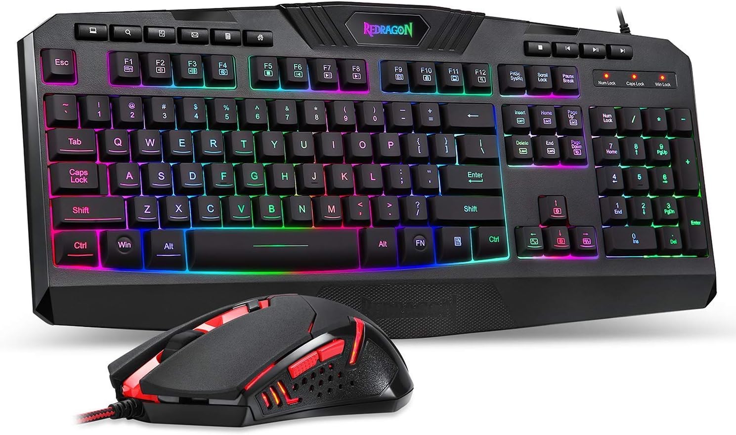 Redragon Gaming Combo: RGB Backlit Keyboard & Mouse Set