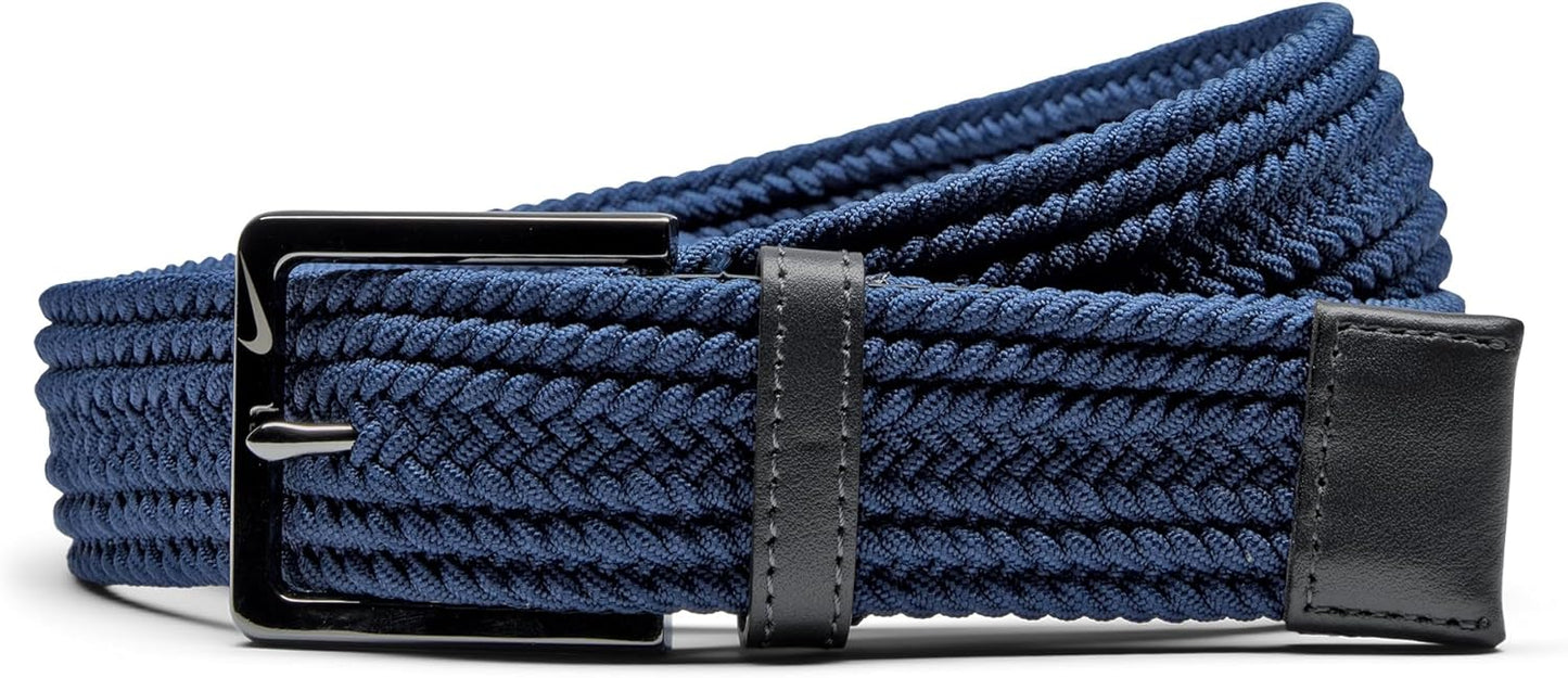 Nike mens Stretch Woven Belt with Custom Fit and Herringbone Design