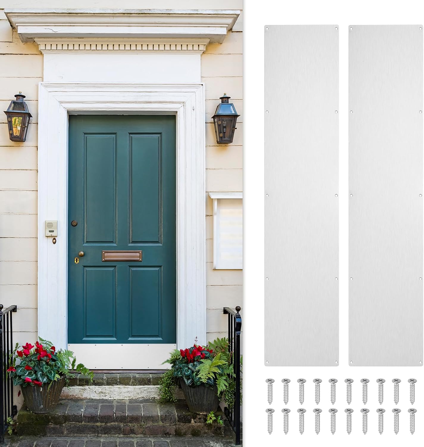 uxcell 2pcs Door Kick Plate, Anodized Aluminum for Durability