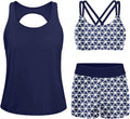 Tankini Swimsuit Set for Women 3 Piece Tank Top with Boyshorts