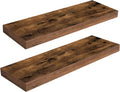 HOOBRO Floating Shelves for Wall 23.6in - Rustic Brown Set of 2