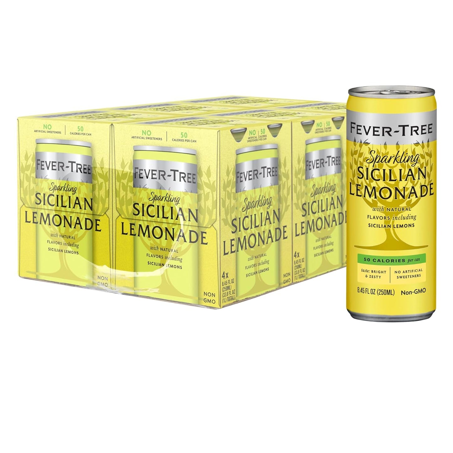 Fever-Tree Sparkling Sicilian Lemonade - Premium Mixer for Drinks