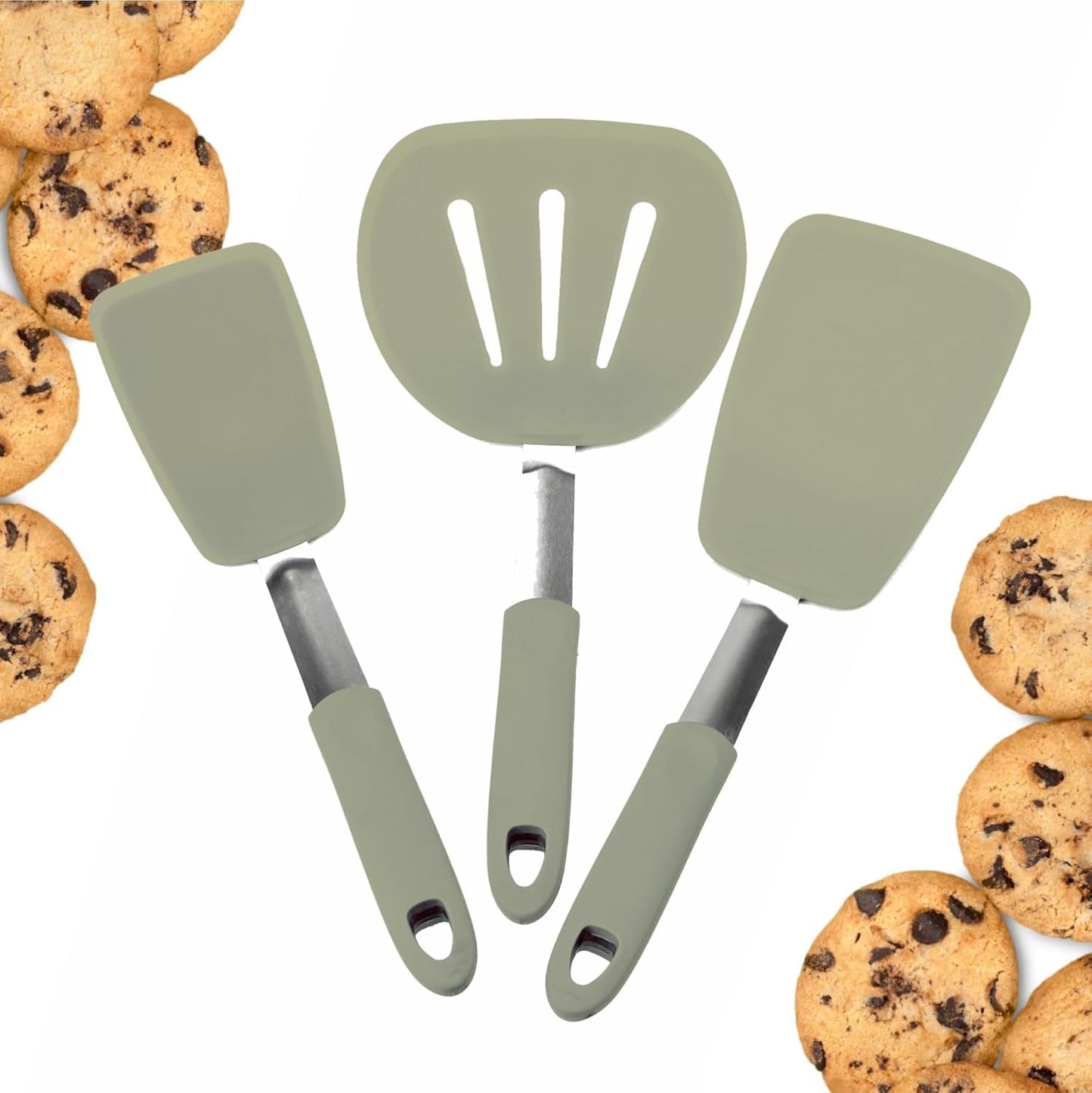 Flexible Silicone Turner Spatula Set for High Heat Cooking
