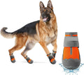 Orange Dog Booties for Large Dogs - Waterproof Non-Slip Paw Protectors