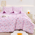 Viviland Twin Comforter Set for Girls with Purple Heart Design