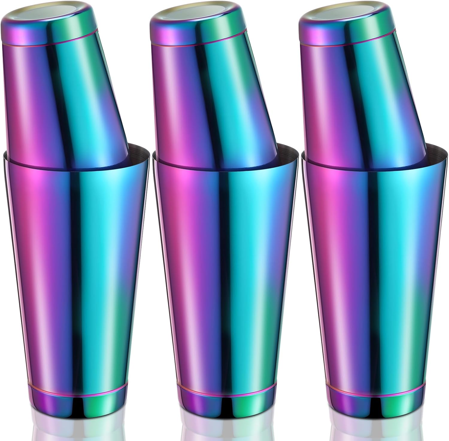 Cocktail Shaker Set 6 Pcs Stainless Steel Boston Mixers 18 Oz 28 Oz