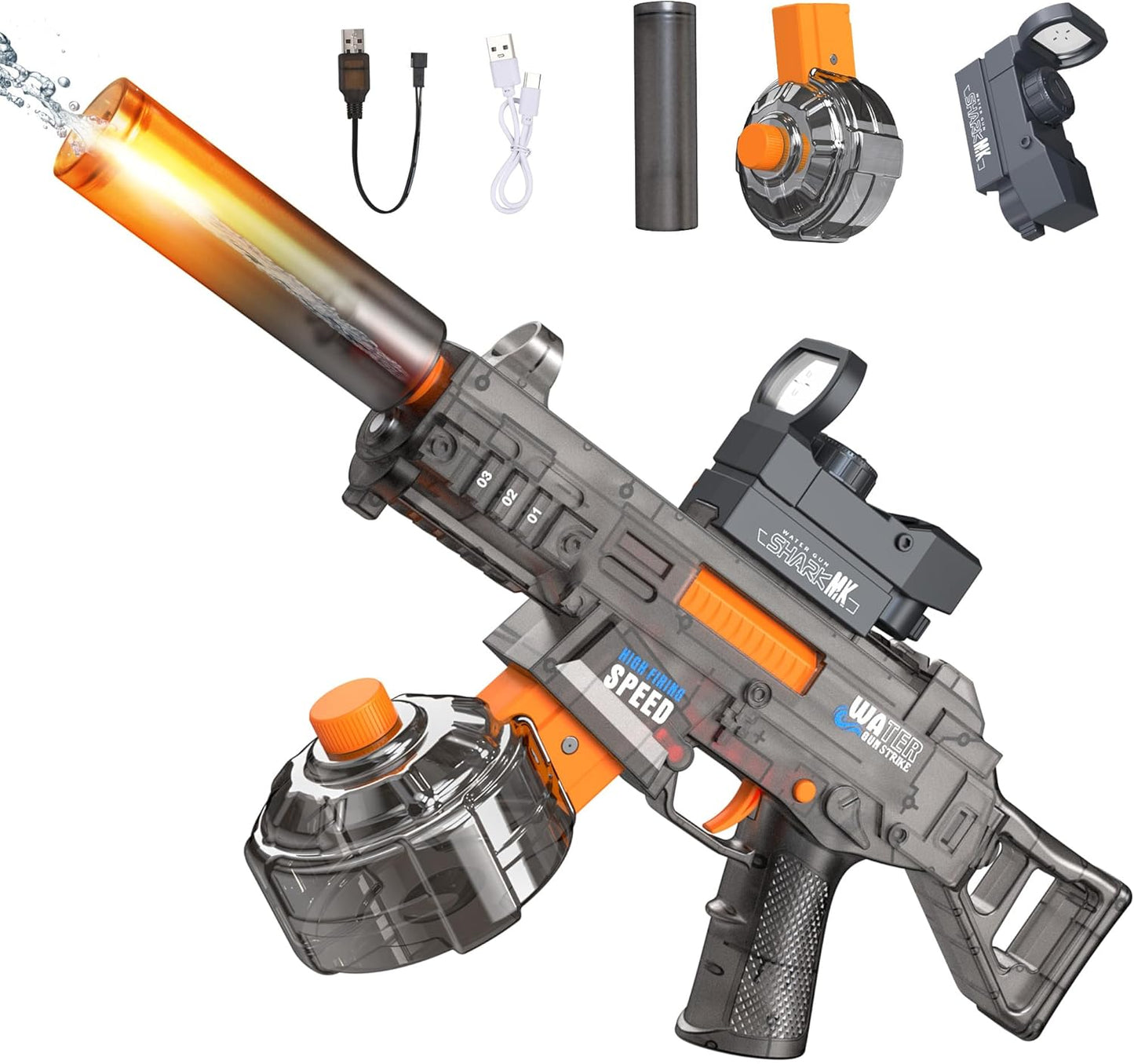 Automatic Electric Water Gun with LED Effects for Summer Fun