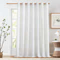 White Linen Curtain 100x96 in Panel - Semi Sheer Farmhouse Light