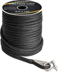 3/8 in 100 ft Black Nylon Anchor Line with Thimble - Strong, Saltproof