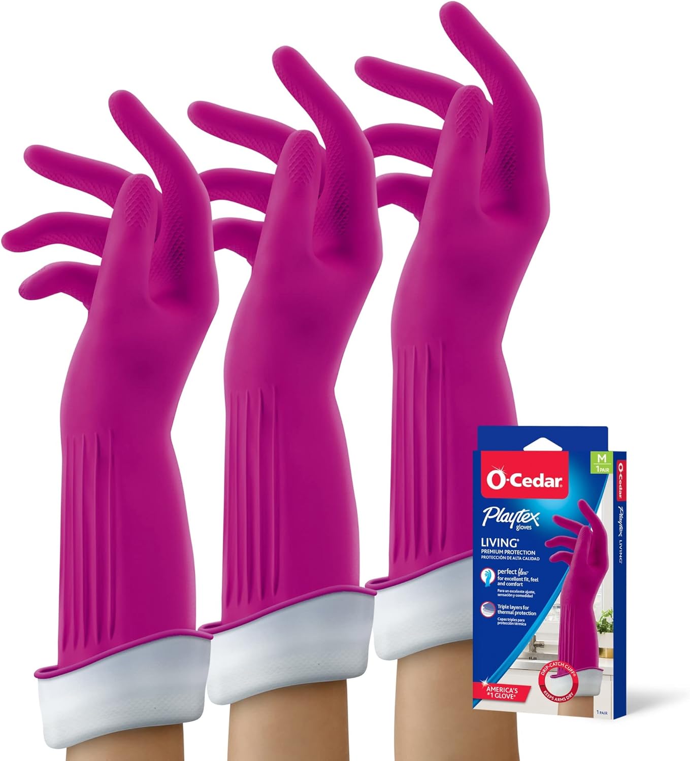 Triple Pack: Playtex Drip-Catch Gloves, Medium Size