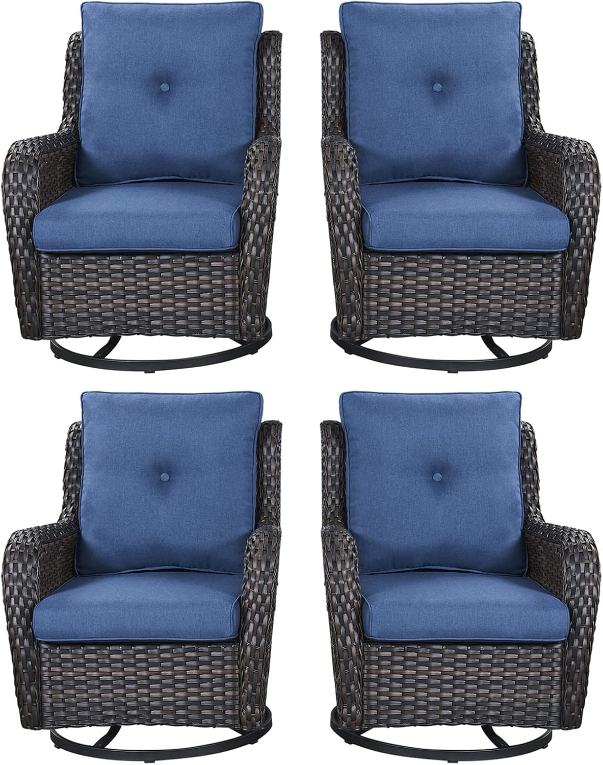 Rilyson Wicker Rocking Chair Set for Outdoor Relaxation Comfort