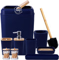Bathroom Accessories Set 9 Piece Navy Blue - Complete Bath Organizer
