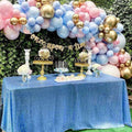 Baby Blue Sequin Tablecloth 90x132 in - Shimmering Party Decor