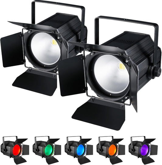 200W COB Stage Lights with Barn Doors for Events and Parties