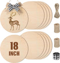 18 in Round Wood Circles for Crafts - 10 Pack Unfinished Blanks