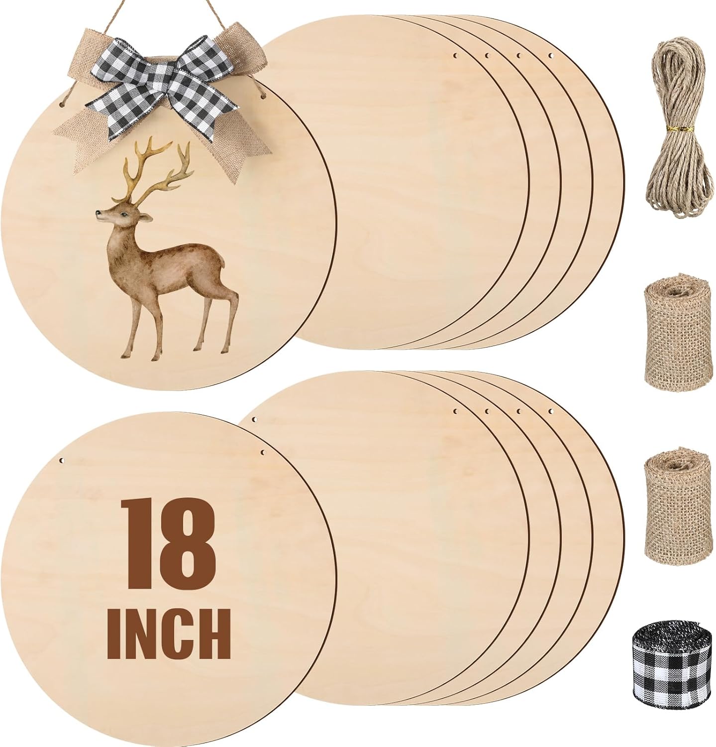 18 Inch Round Wood Circles for Crafts - Perfect for DIY Projects