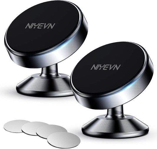 Powerful Magnetic Car Phone Mount Duo - Secure Hold, 360 Rotation