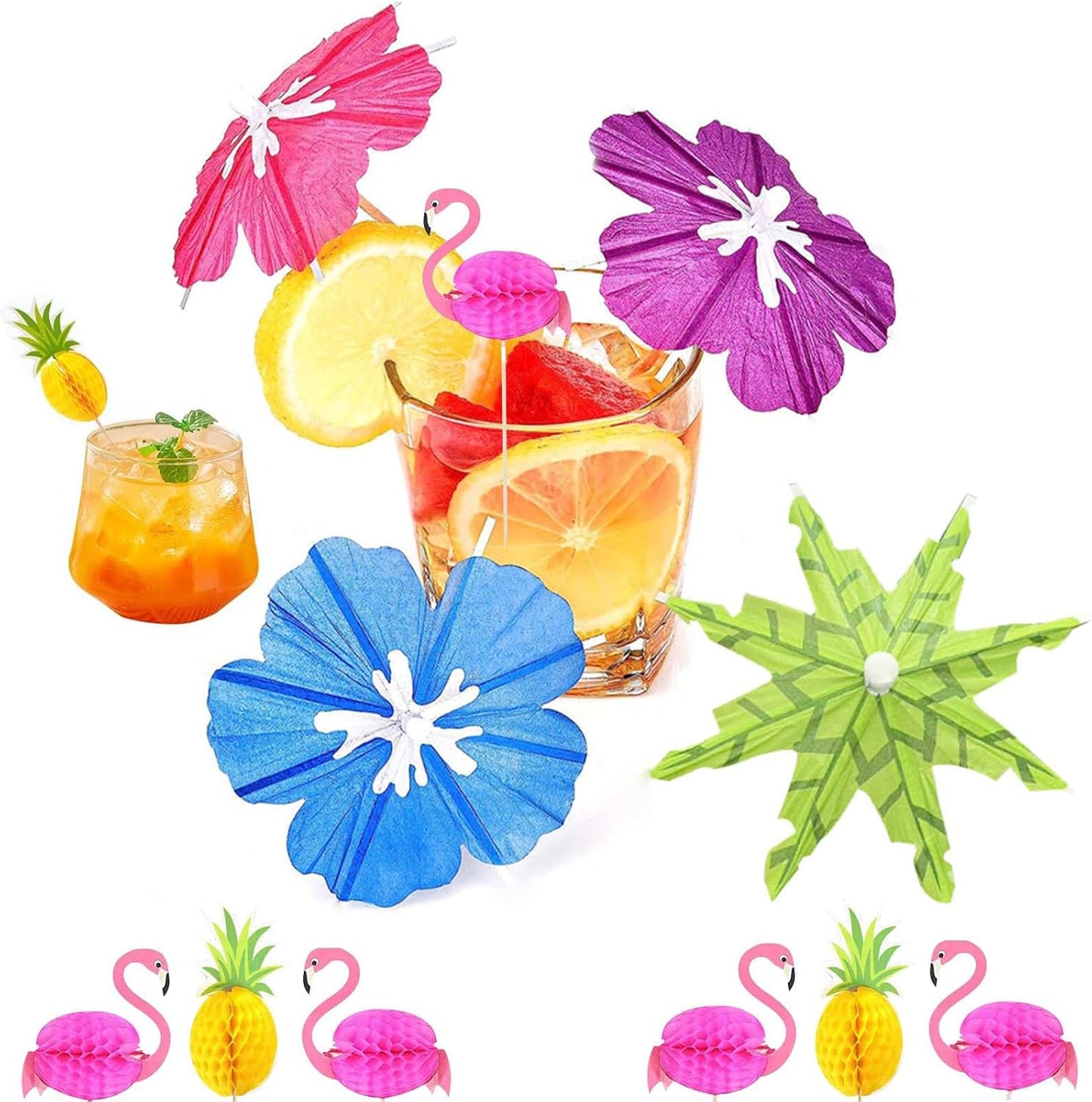 Hawaiian Style Cocktail Umbrella Picks - Kitnish