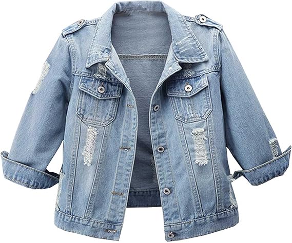 Hixiaohe Women Autumn 3/4 Sleeve Retro Short Denim Jackets Review