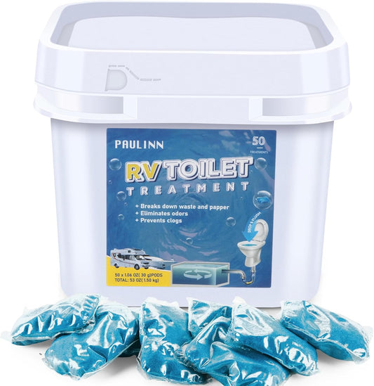 PAULINN RV Toilet Treatment Drop Ins - Odor-Free Waste Breakdown!