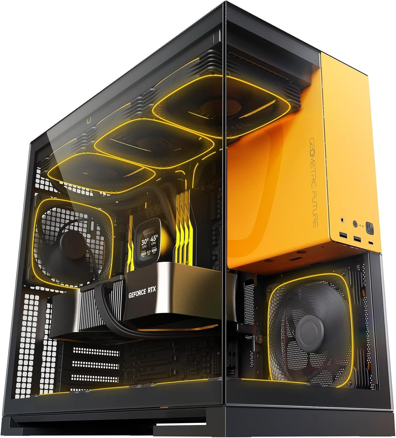 M5 Tempered Glass Mid Tower Case with ARGB Fans and Cooling