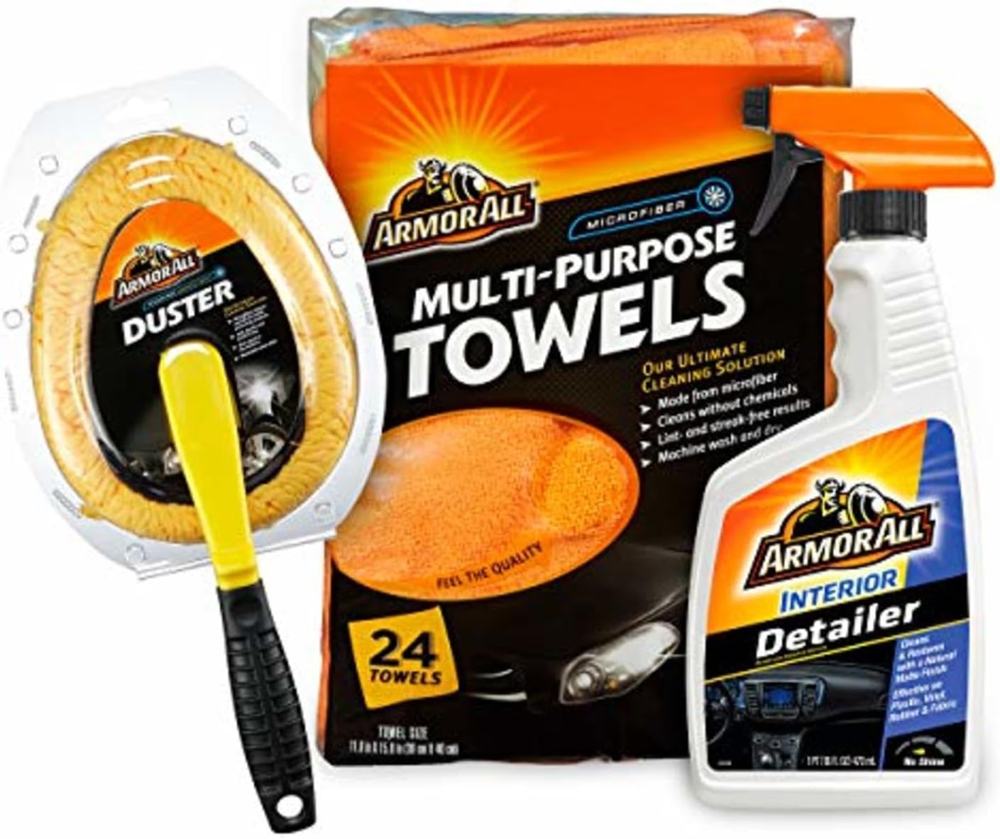 Armor All 3-Piece Interior Cleaning Set: Detailer Spray & Microfiber Tools
