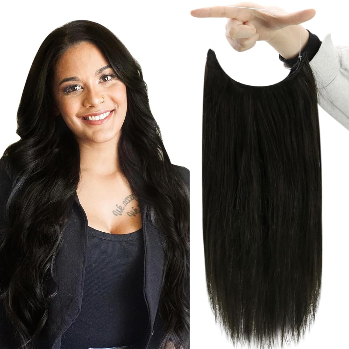 Fshine Black Wire Hair Extensions for Effortless Volume and Style