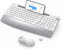 Wireless Keyboard and Mouse Combo - Full-Sized Ergonomic Setup