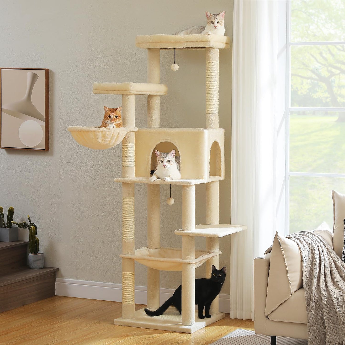 PAWZ Road Large Cat Tree with Spacious Hammocks and Perch