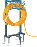 Garden Hose Holder Heavy Duty Metal Stand - Retro Blue Garden Rack