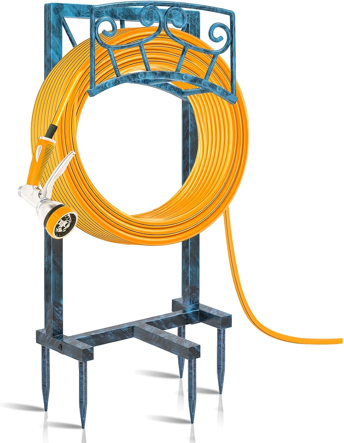 Heavy Duty Metal Garden Hose Holder for Outdoor Storage