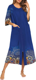 Ekouaer Zipper Robe Full Length House Dress - Comfortable Everyday