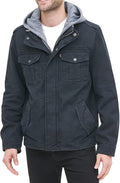 Levi's Men's Washed Cotton Hooded Military Jacket - Removable