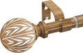 Wood Curtain Rod Adjustable 36 to 144 Inch for Boho Decor