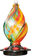 Ice Cream Spiral Hummingbird Feeder - Hand Blown Glass Garden Decor
