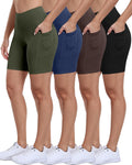 Biker Shorts Women with Pockets - High Waisted 3/5/8in Options