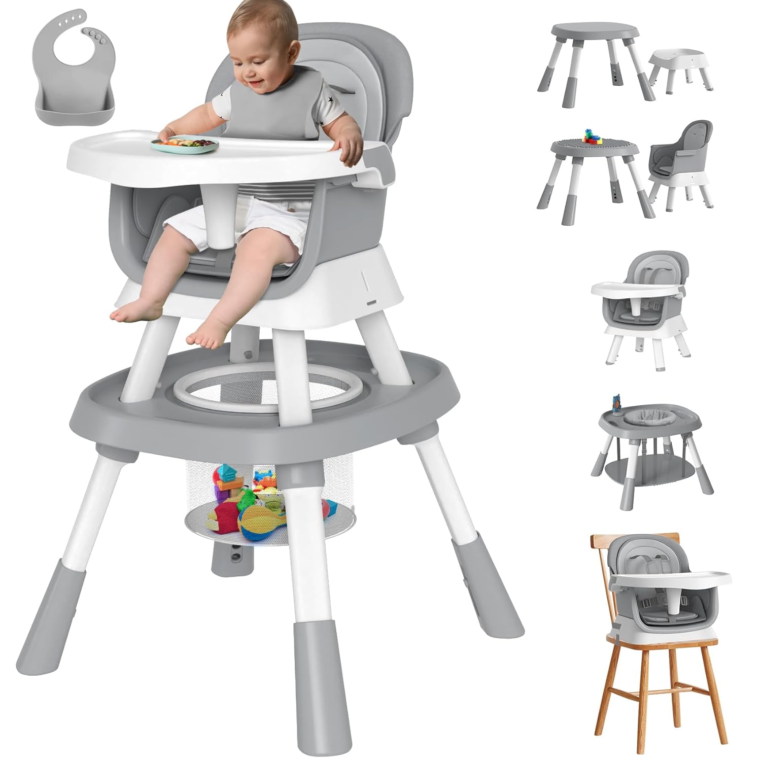 BIERUM 15-in-1 Convertible Baby High Chair