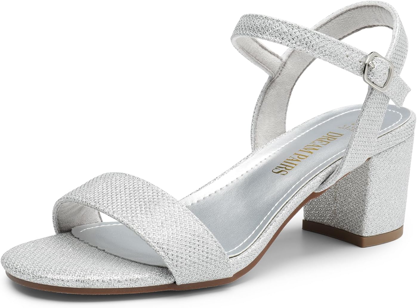 DREAM PAIRS Women's Low Heels Block Open Toe Ankle Strap Sandals