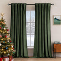 MIULEE Velvet Curtains 120 in Olive Green - Luxury Blackout Panels
