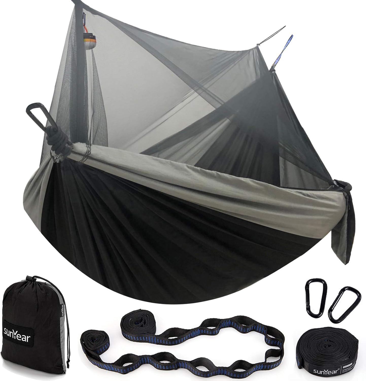 Sunyear Portable Camping Hammock with Rain Fly and Netting