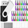2GB USB Flash Drives 50 Pack Bulk - Mixed Colors for Backup