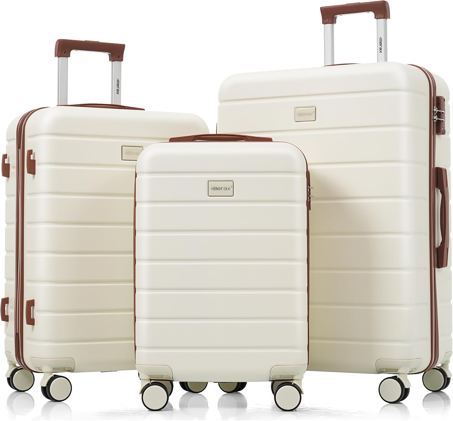 Merax 3 Piece Suitcase Set with Hardside Carry-on Luggage