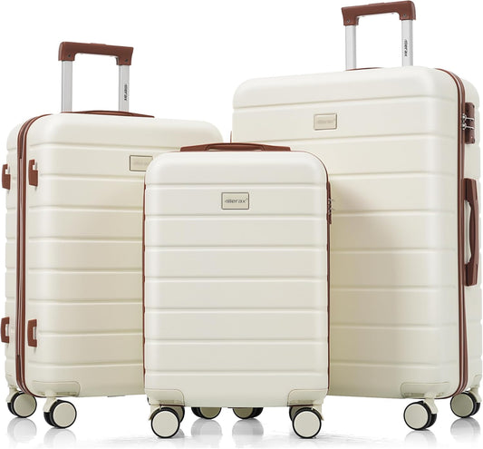 Merax 3 Piece Suitcase Set with Hardside Carry-on Luggage