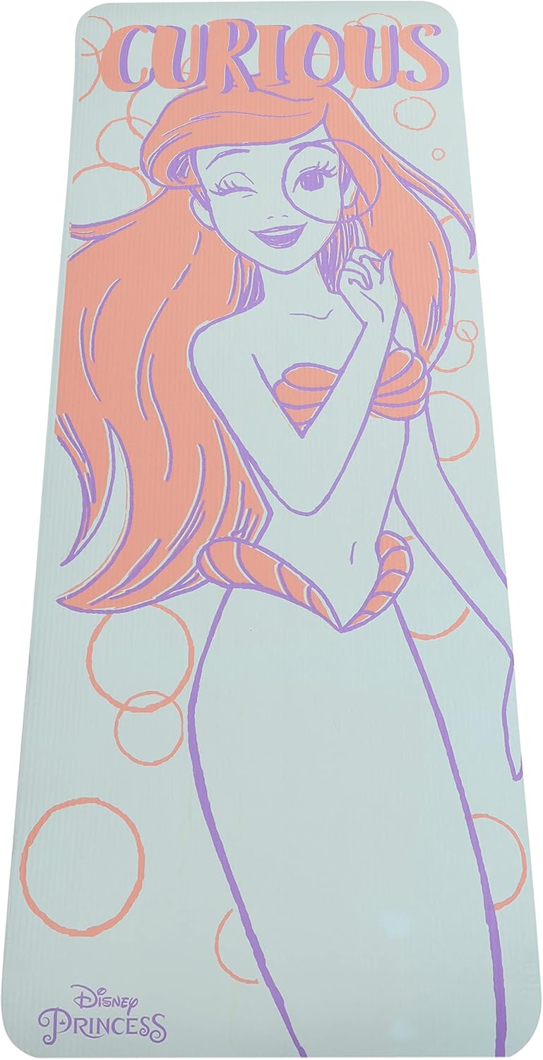 Disney Princess Ariel Kids Yoga Mat - Non Slip, PVC, All Purpose - Capelli Sport