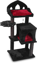 Gothic Cat Tree 40in with Throne Bed - Compact Regal Tower