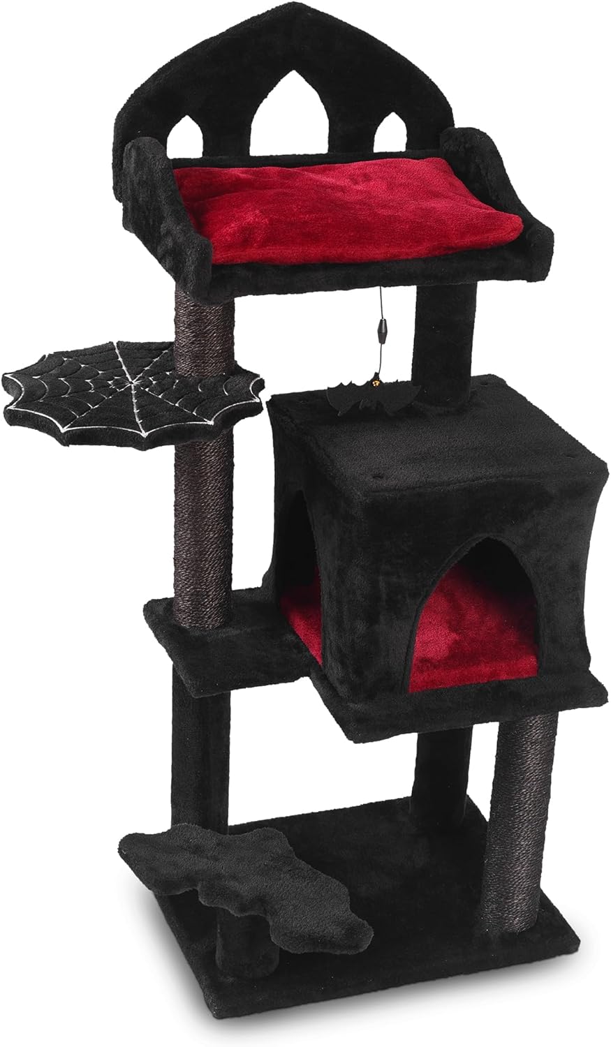 Gothic Cat Tree - 40in Spooky Cat Tower with Throne Bed