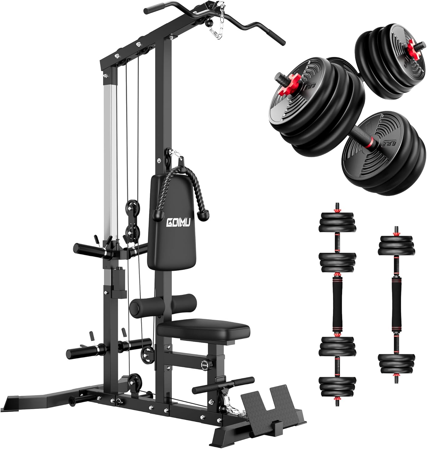 LS01 LAT Pulldown Machine for Home Gym: 3-in-1 Pulley System