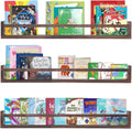 Nursery Book Shelves Deep Walnut Floating Wall Shelf Set of 3 - 36 in